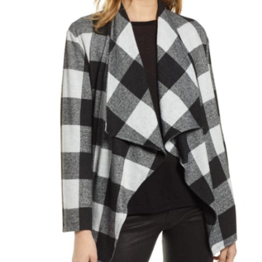 BB Dakota Checking It Open Front Knit Jacket, NWT, Xl